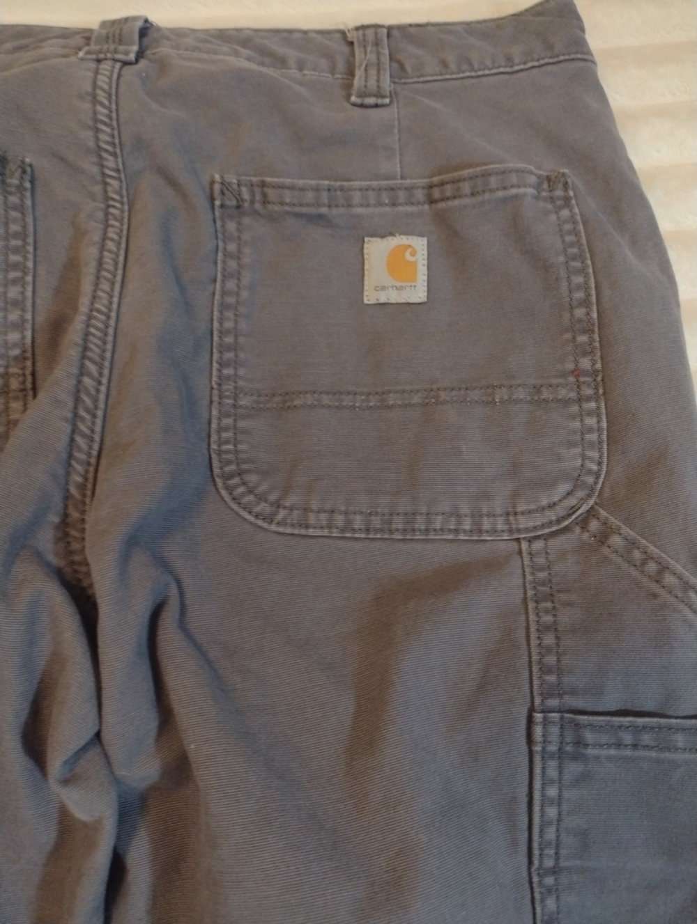 Carhartt Women 6 Reg Original Fit Fleece Lined Carpenter Pants Work Wear Grey - Picture 8 of 15